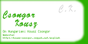 csongor kousz business card